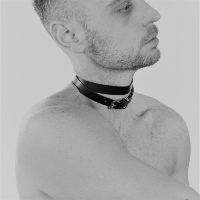 2022 fetish homem arnês de couro colar artesanal estilo punk pescoço gargantilha bdsm bondage gay roupas acessórios exóticos