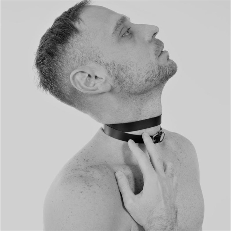 2022 fetish homem arnês de couro colar artesanal estilo punk pescoço gargantilha bdsm bondage gay roupas acessórios exóticos