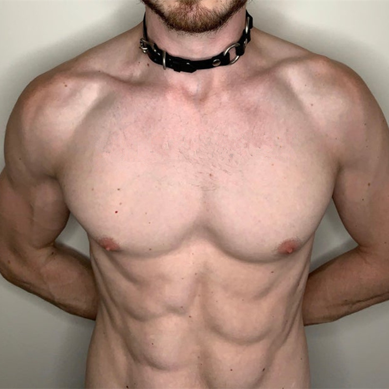 2022 fetish homem arnês de couro colar artesanal estilo punk pescoço gargantilha bdsm bondage gay roupas acessórios exóticos
