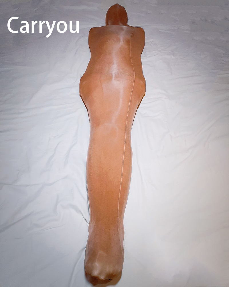 Super óleo brilhante apertado corpo inteiro meias saco de dormir múmia bondage pullover oleosa de uma peça só collants all-inclusive