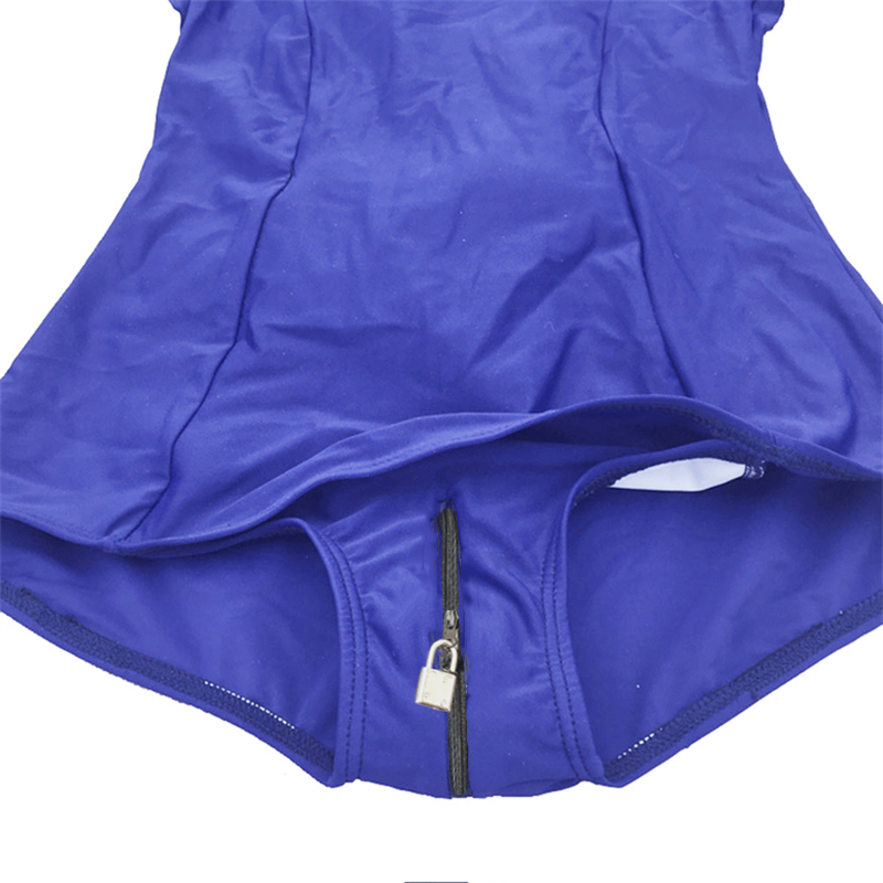 Elastano bodysuit maiô braço binder lingerie crotchless lockable apertado restrições