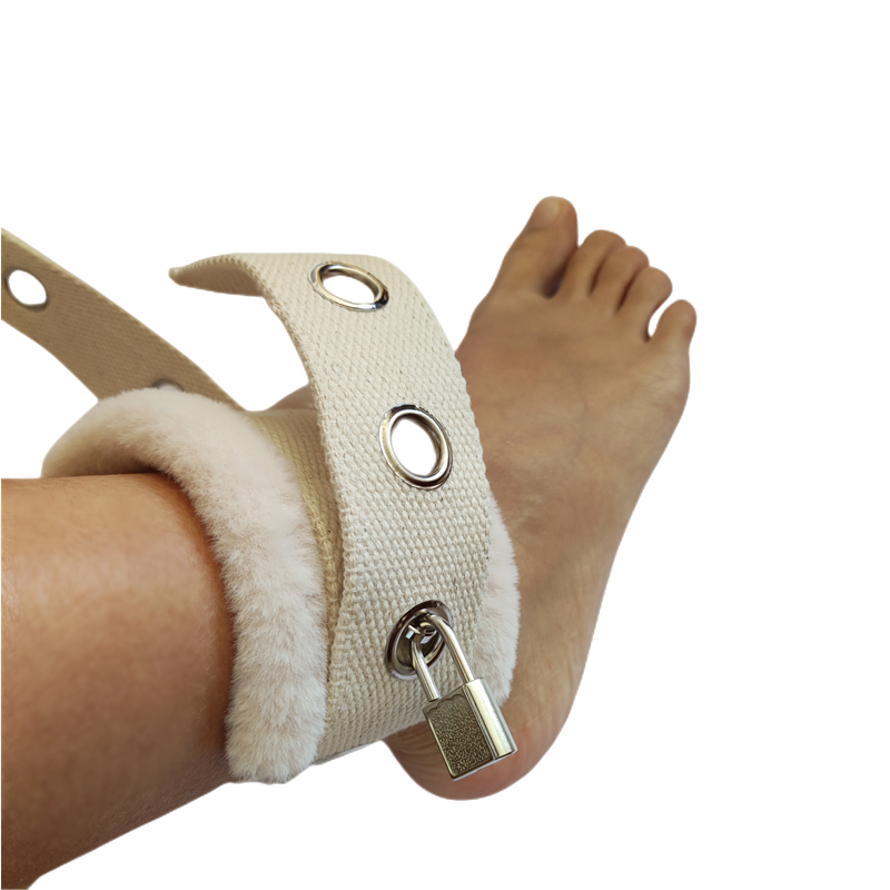 Lona resistente hogtie cruz algemas travando macio anklecuffs bdsm restrições conjunto de bondage