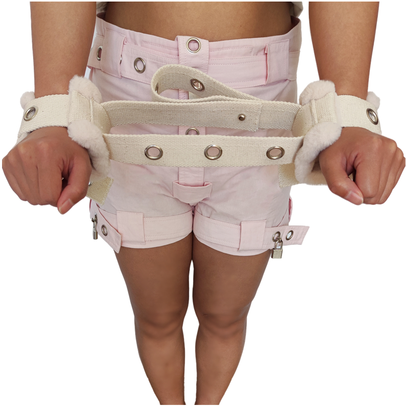 Lona resistente hogtie cruz algemas travando macio anklecuffs bdsm restrições conjunto de bondage