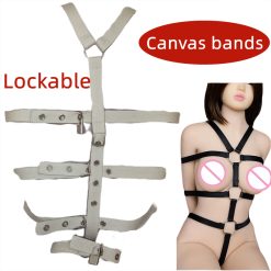 Bdsm arnês braço de algodão bondage peito de retenção de peito masculino para mulher sexy lockable algemas feminino BDSM Bondage