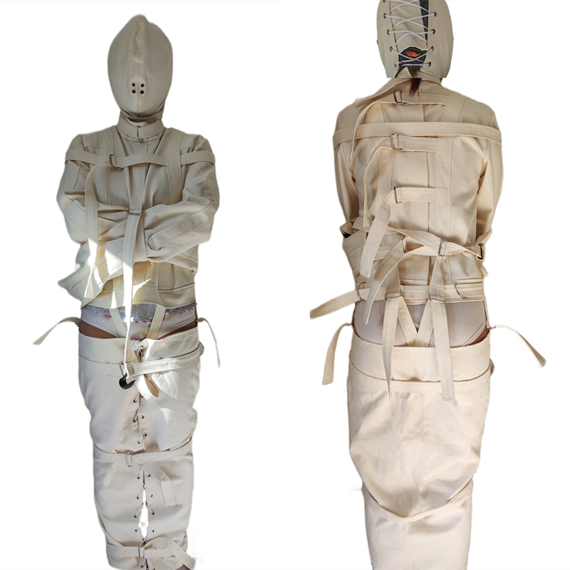 Auto bondage resistente canvas pernas binder restrições straitjacket calças bdsm Auto bondage resistente canvas pernas binder restrições straitjacket calças bdsm