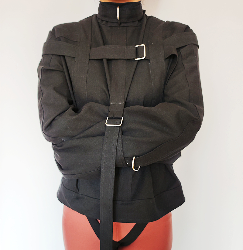 Abdl canvas straitjacket bondage engrenagem corpo restrições terno jaqueta reta dispositivo homem mulher
