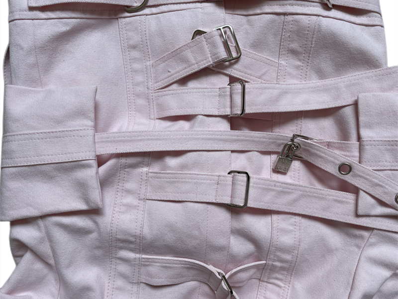 Abdl canvas straitjacket bondage engrenagem corpo restrições terno jaqueta reta dispositivo homem mulher