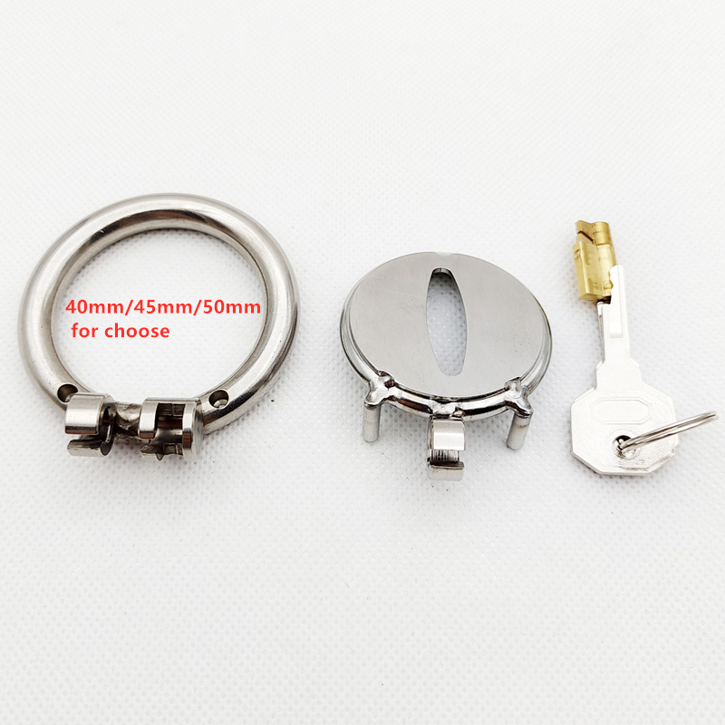 Dispositivo masculino de aço inoxidável pequeno super da castidade, gaiola uretral aumentada do galo do furo, anéis do galo, brinquedos sexuais do fetiche de bdsm para o homem gay