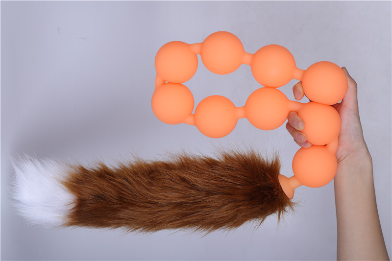 Super longo luminoso ovo spawn formação anal contas profundo vaginal ânus dilatador enorme silicone cauda butt plug brinquedos sexuais para homens