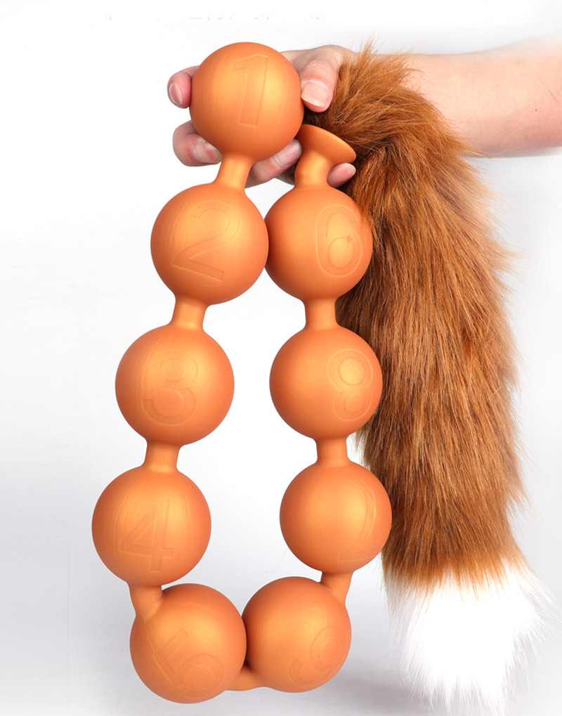 Super longo luminoso ovo spawn formação anal contas profundo vaginal ânus dilatador enorme silicone cauda butt plug brinquedos sexuais para homens