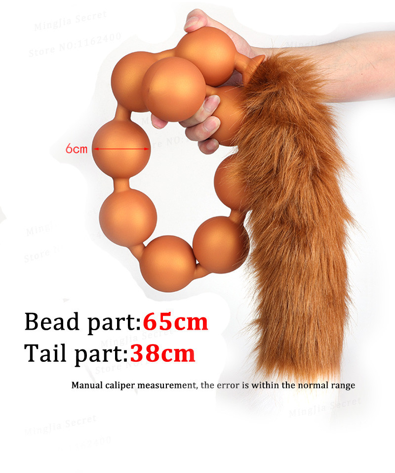 Super longo luminoso ovo spawn formação anal contas profundo vaginal ânus dilatador enorme silicone cauda butt plug brinquedos sexuais para homens