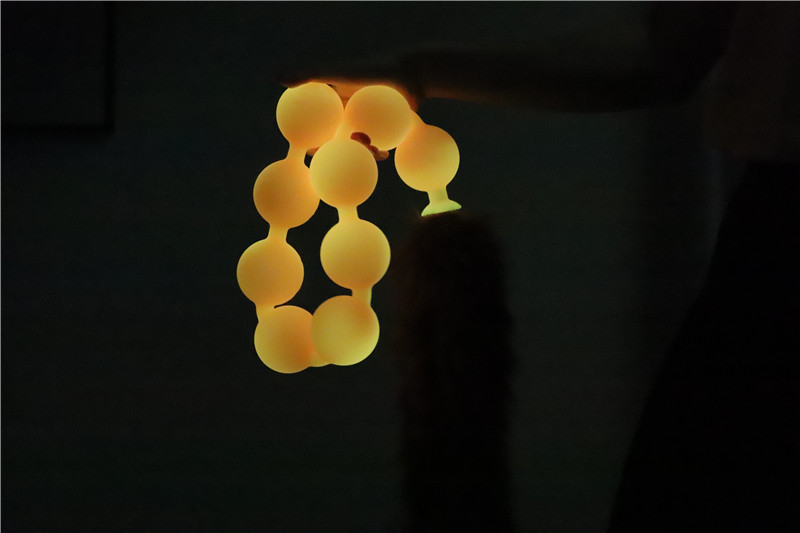 Super longo luminoso ovo spawn formação anal contas profundo vaginal ânus dilatador enorme silicone cauda butt plug brinquedos sexuais para homens