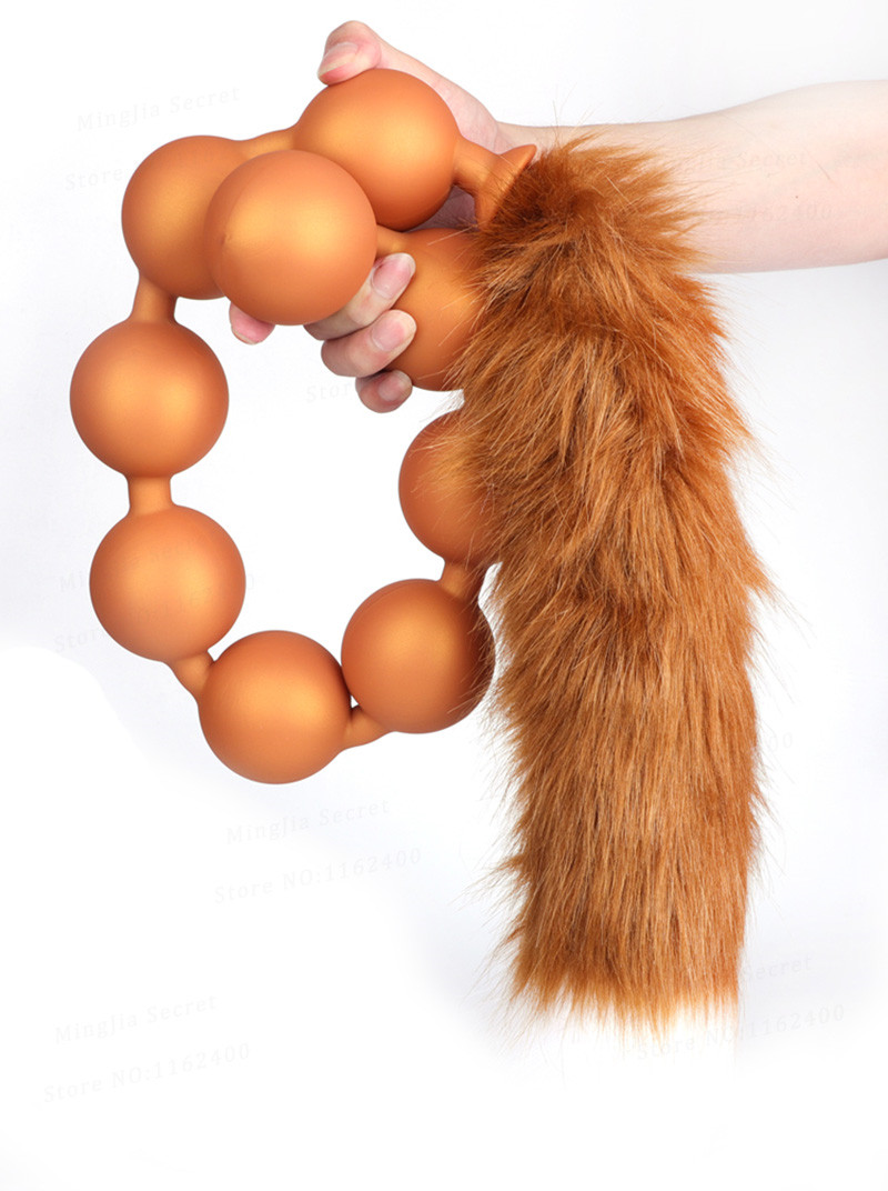 Super longo luminoso ovo spawn formação anal contas profundo vaginal ânus dilatador enorme silicone cauda butt plug brinquedos sexuais para homens