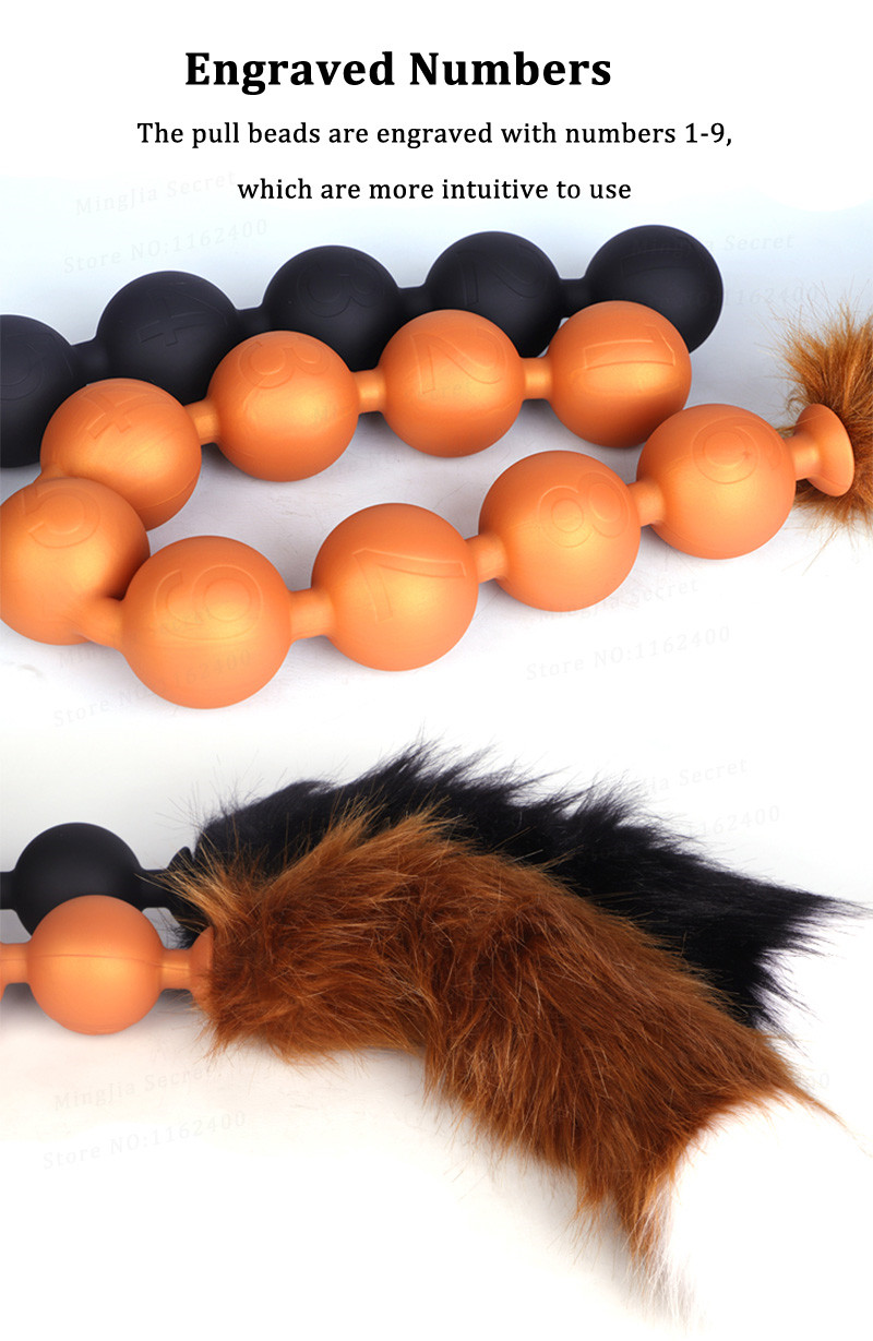 Super longo luminoso ovo spawn formação anal contas profundo vaginal ânus dilatador enorme silicone cauda butt plug brinquedos sexuais para homens