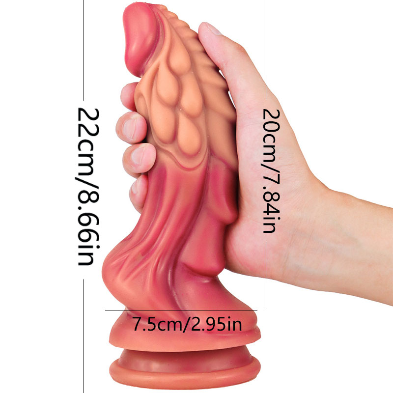 Dildo monstro efeito pele ralista com ventosa-dildo fantasia dragão cor da carne-dildo silicone hentai grande e largo