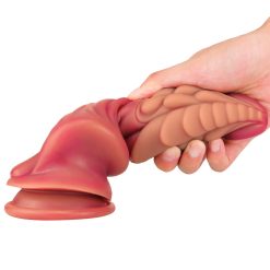 Dildo monstro efeito pele ralista com ventosa-dildo fantasia dragão cor da carne-dildo silicone hentai grande e largo Inserção
