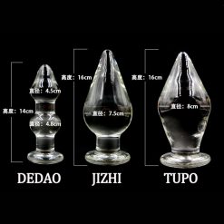 80mm grande cristal vibrador pyrex vidro anal butt plug talão vagina dildo adulto próstata g-ponto masturbação brinquedo do sexo para homens femininos gay Inserção