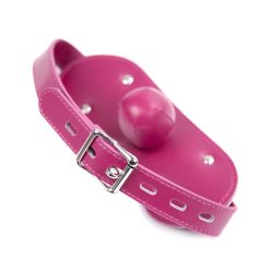 Bloqueador de boca de couro para flertar vermelho para casais BDSM Mordaça