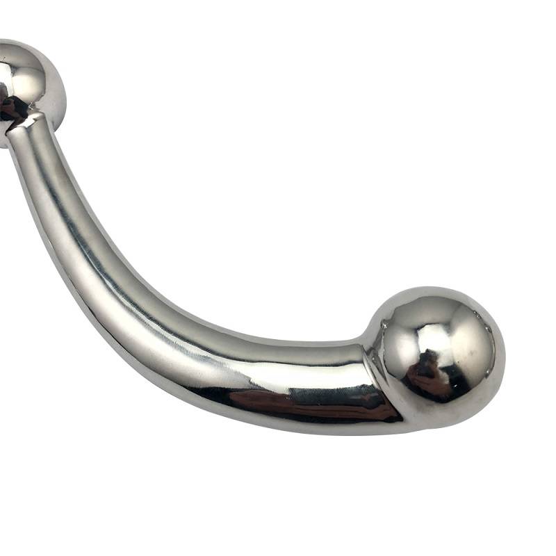 Dildo de metal e aço inoxidável com passagem dupla, pênis falso, massageador de próstata, plugue anal para a bunda, ponto g, brinquedo sexual masculino
