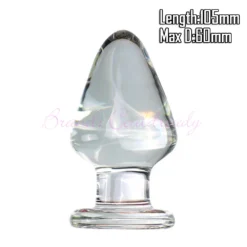 Plug anal de vidro transparente em cone com 105 mm de comprimento e 60 mm de diâmetro