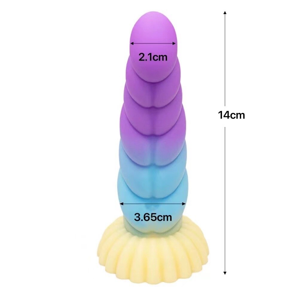 14cm rosqueado vibrador com ventosa brilho no escuro colorido pênis para iniciantes do sexo feminino masturbador iniciante anal plug brinquedo