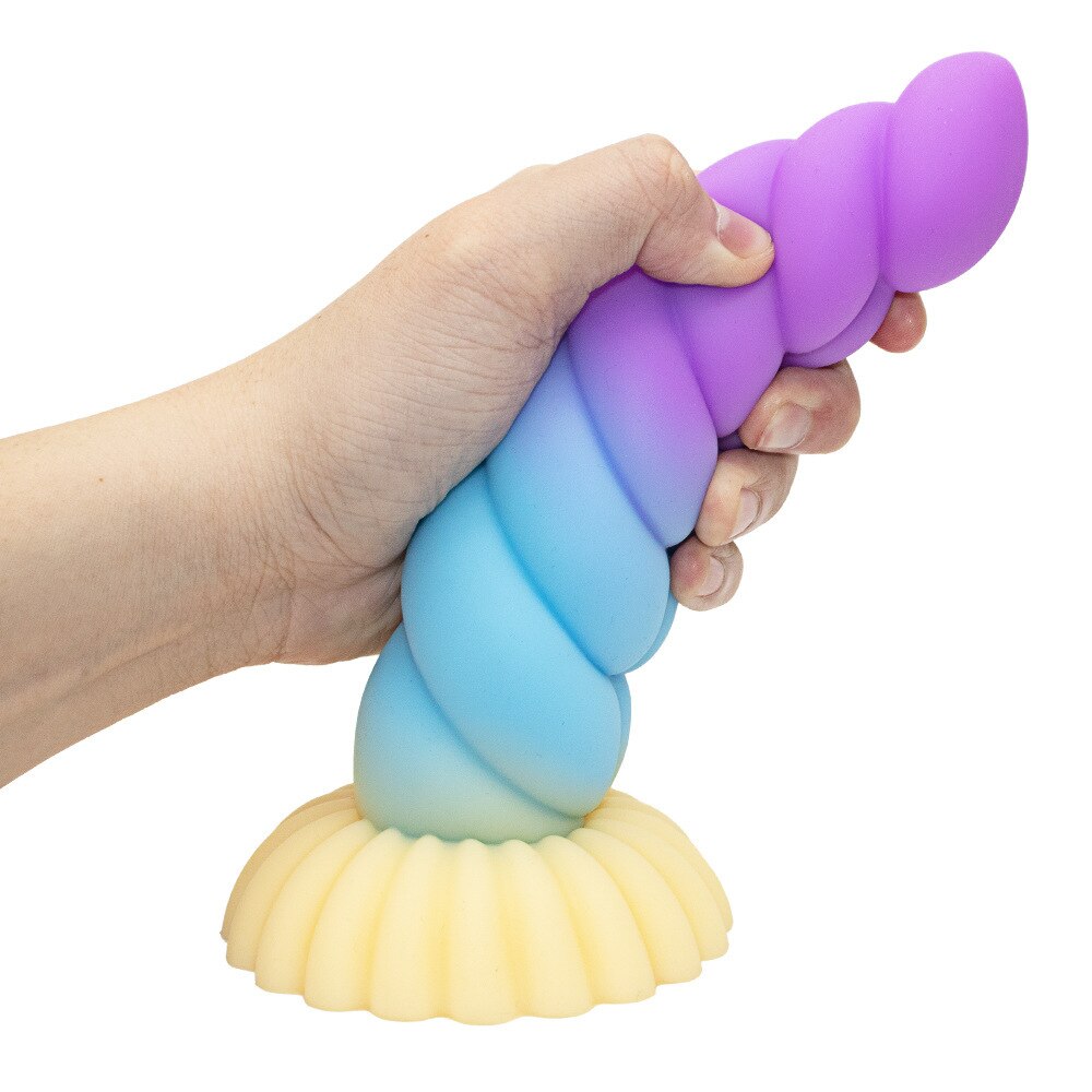 14cm rosqueado vibrador com ventosa brilho no escuro colorido pênis para iniciantes do sexo feminino masturbador iniciante anal plug brinquedo