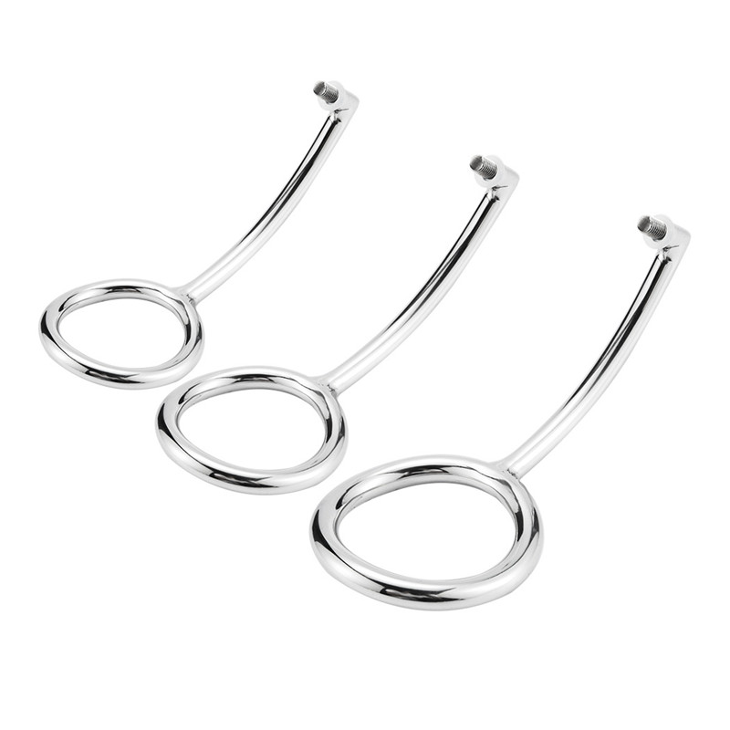 40/45/50mm metal anal gancho com anel de pênis para masculino anal plug penis castidade bloqueio fetiche galo anel sexo brinquedos para homens