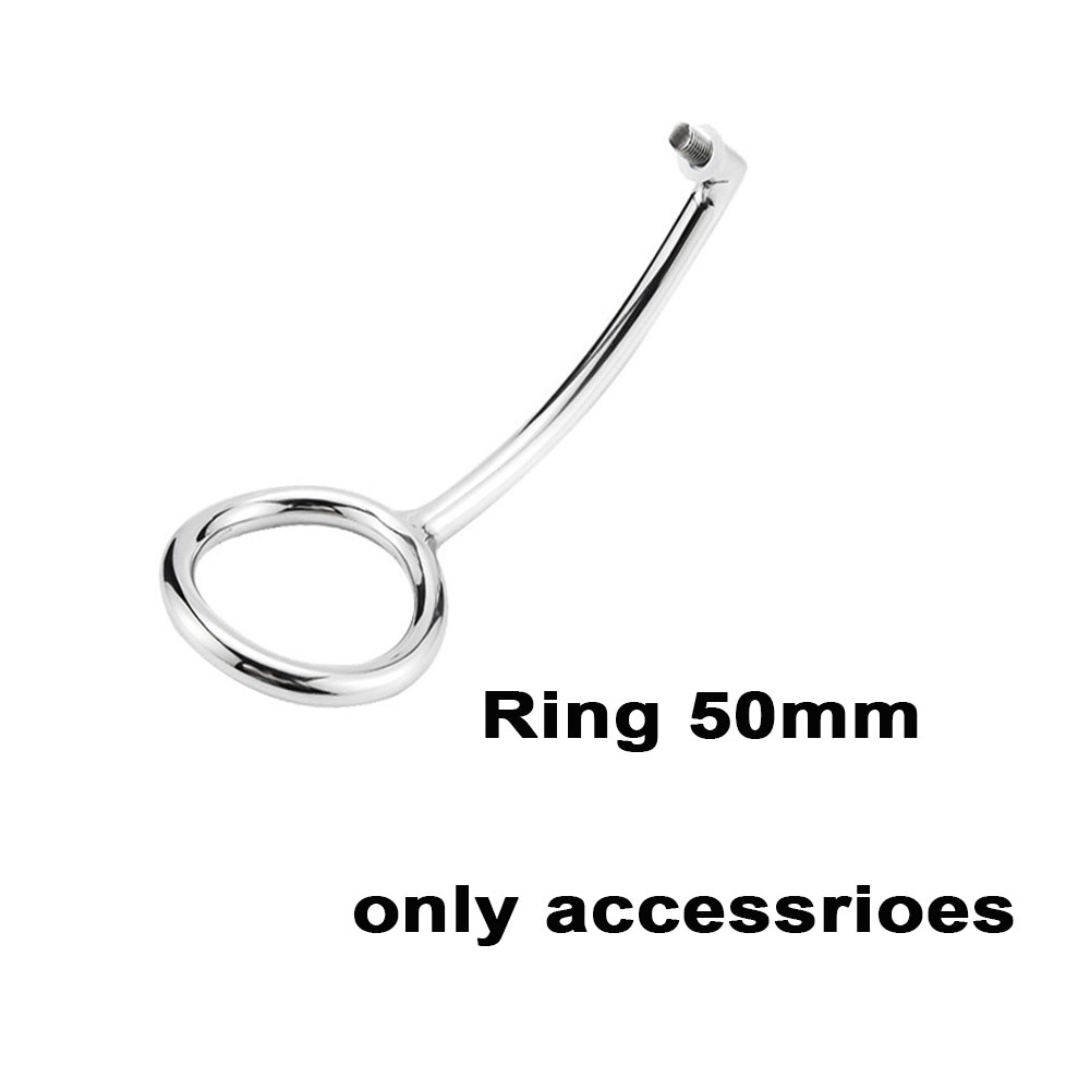 40/45/50mm metal anal gancho com anel de pênis para masculino anal plug penis castidade bloqueio fetiche galo anel sexo brinquedos para homens