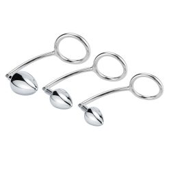 40/45/50mm metal anal gancho com anel de pênis para masculino anal plug penis castidade bloqueio fetiche galo anel sexo brinquedos para homens Inserção