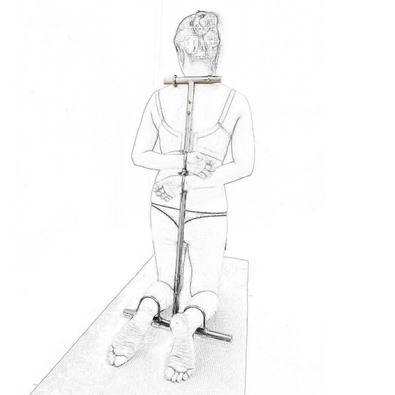 Aço inoxidável bdsm escravo de joelhos punição restrições adulto jogo brinquedos sexuais colar punho tornozelo manguito bondage para mulheres masculinas