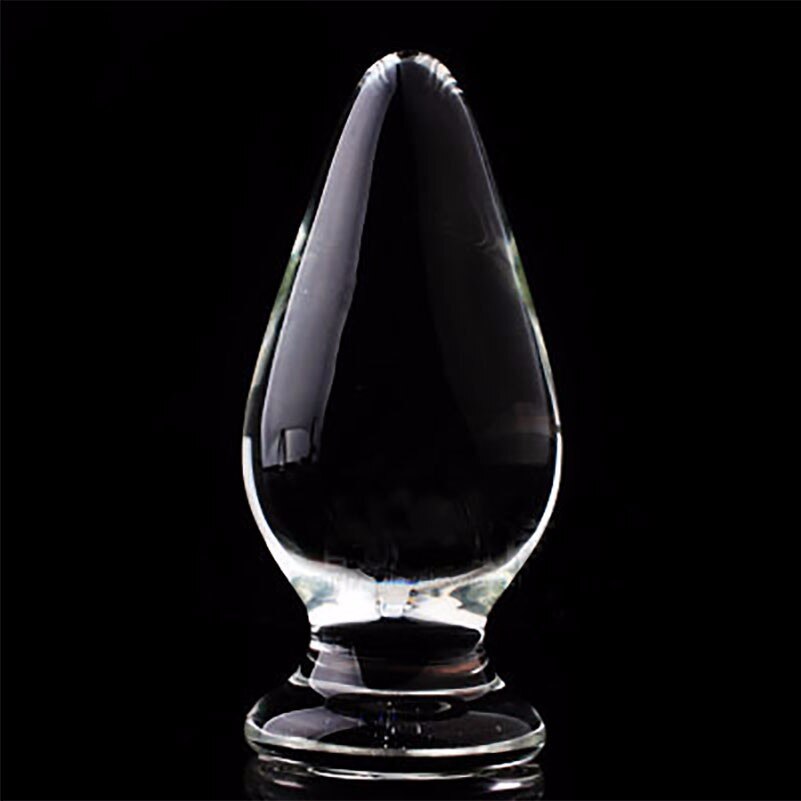 Brinquedos do sexo anal do plugue de vidro puro claro para a mulher lésbica g ponto esguicho cristal bin bala estimulação da próstata ânus buttplug