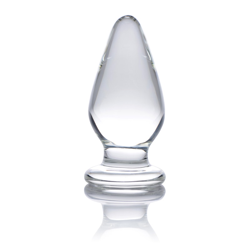 Brinquedos do sexo anal do plugue de vidro puro claro para a mulher lésbica g ponto esguicho cristal bin bala estimulação da próstata ânus buttplug
