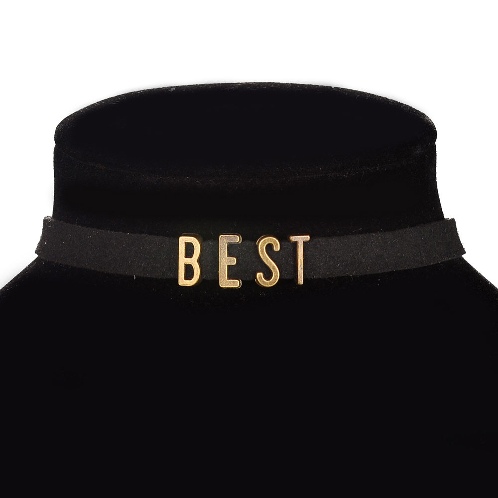 Colar com letras personalizadas, colar estilo vintage de veludo com figuras escritas, na cor preta, marrom, para mulheres, desenho amor, bruxa, faça você mesmo, nome, carta