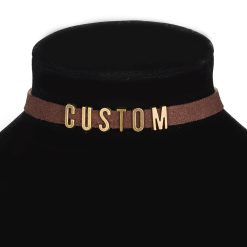Colar com letras personalizadas, colar estilo vintage de veludo com figuras escritas, na cor preta, marrom, para mulheres, desenho amor, bruxa, faça você mesmo, nome, carta Vestuário