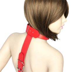 Couro atrás algemas pescoço colar fetiche sexo escravo bdsm bondage erótico brinquedo do sexo para mulheres cinta de pulso restrição adulto brinquedos sexuais BDSM Bondage