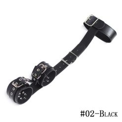 Couro atrás algemas pescoço colar fetiche sexo escravo bdsm bondage erótico brinquedo do sexo para mulheres cinta de pulso restrição adulto brinquedos sexuais BDSM Bondage