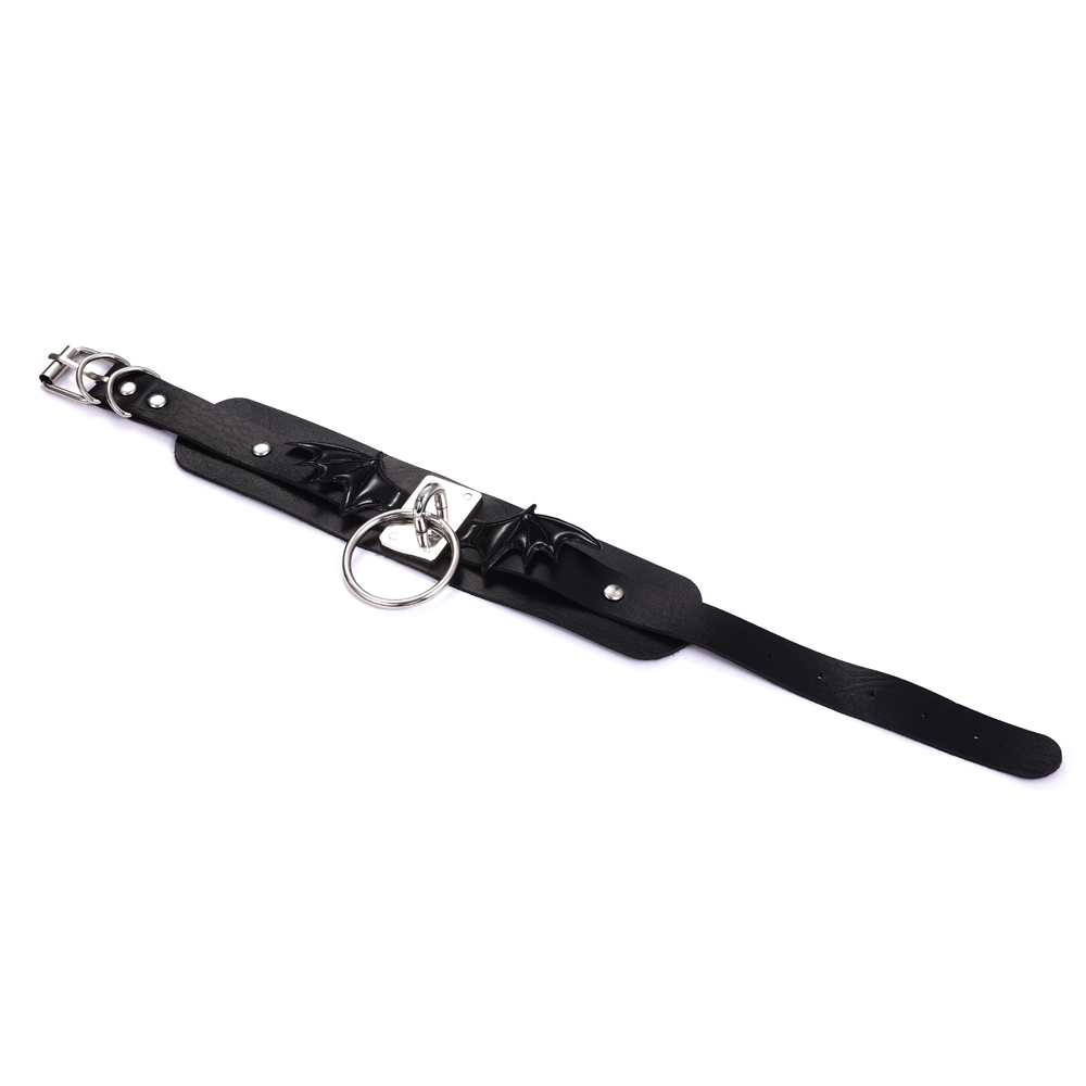 Couro preto morcego asas gargantilha colar para mulheres meninas goth bonito colar de coração gótico jóias estética acessórios de halloween