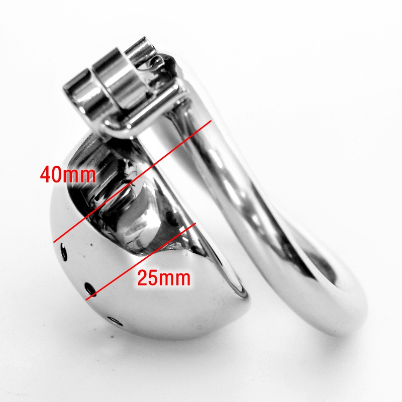 Dispositivo de castidade masculino, trava parafuso de aço inoxidável super pequena gaiola de castidade trava peniana anéis penianos brinquedos sexuais para homens