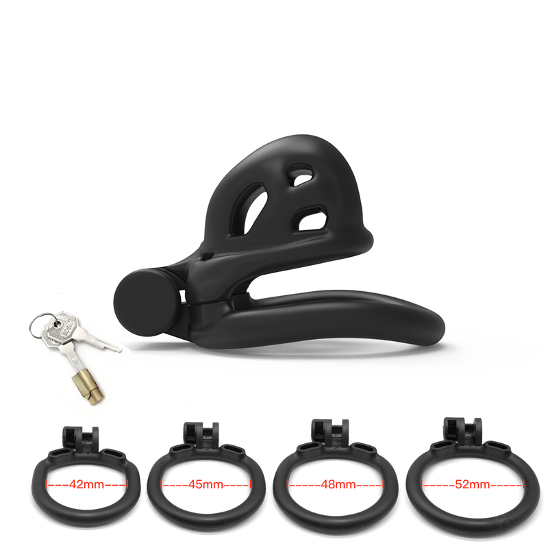 Mais recente Cobra Masculino Castidade Dispositivo, Super Mini Galo Gaiola Com 4 Anéis De Pênis, Penis Cage, Bloqueio de castidade, BDSM Sex Toys Para Homens Gay