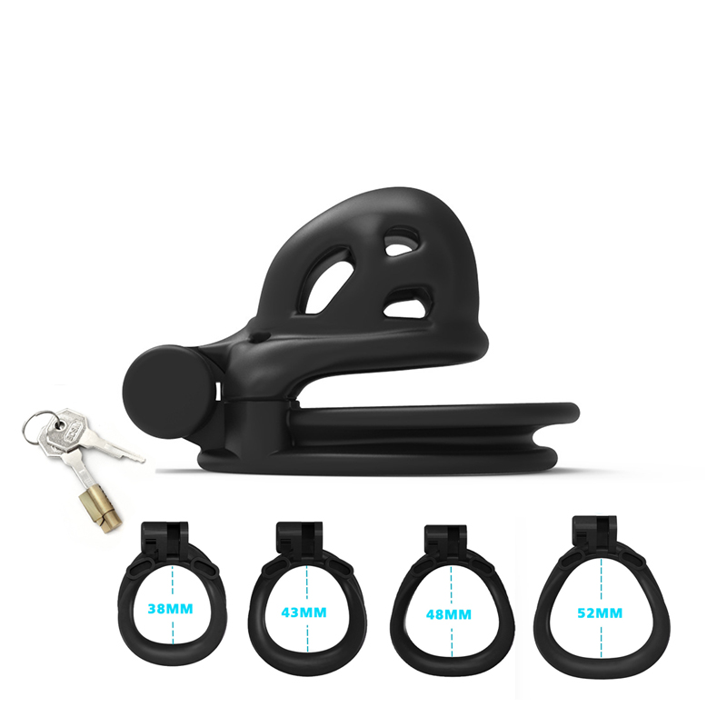 Mais recente Cobra Masculino Castidade Dispositivo, Super Mini Galo Gaiola Com 4 Anéis De Pênis, Penis Cage, Bloqueio de castidade, BDSM Sex Toys Para Homens Gay