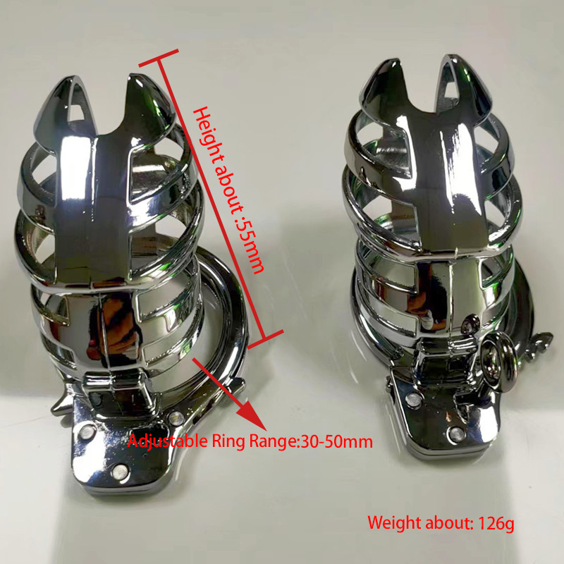 Novo 30-50mm ajustável pênis anel galo gaiola de castidade metal masculino dispositivo de castidade evitar masturbação produtos brinquedos sexuais para homens