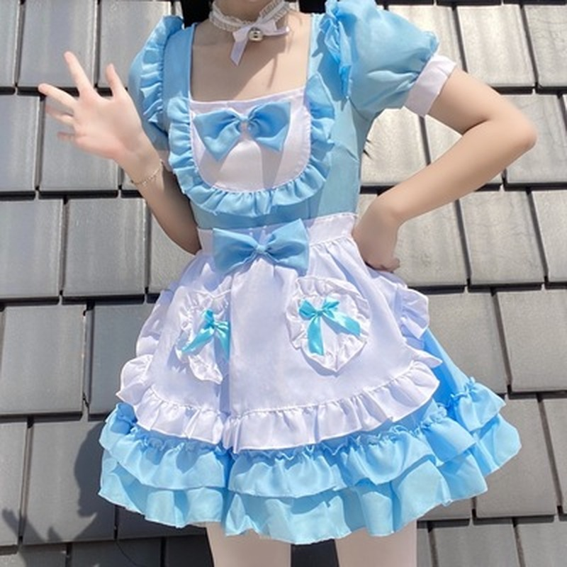 Sexy lolita rosa empregada vestido japonês doce mulher kawaii vestido rpg traje halloween festa cosplay anime kawaii roupas