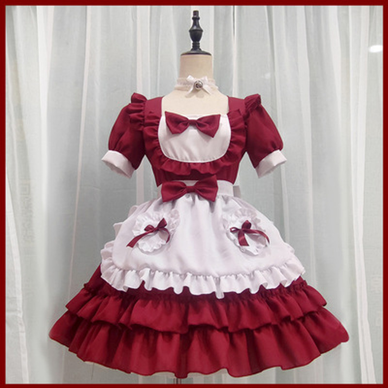Sexy lolita rosa empregada vestido japonês doce mulher kawaii vestido rpg traje halloween festa cosplay anime kawaii roupas