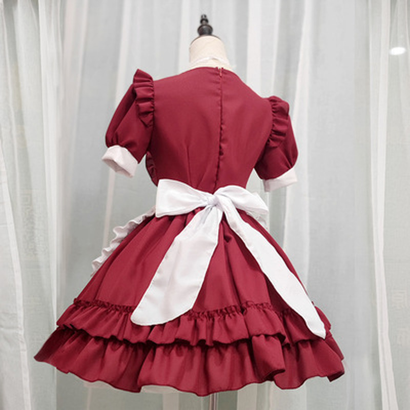 Sexy lolita rosa empregada vestido japonês doce mulher kawaii vestido rpg traje halloween festa cosplay anime kawaii roupas