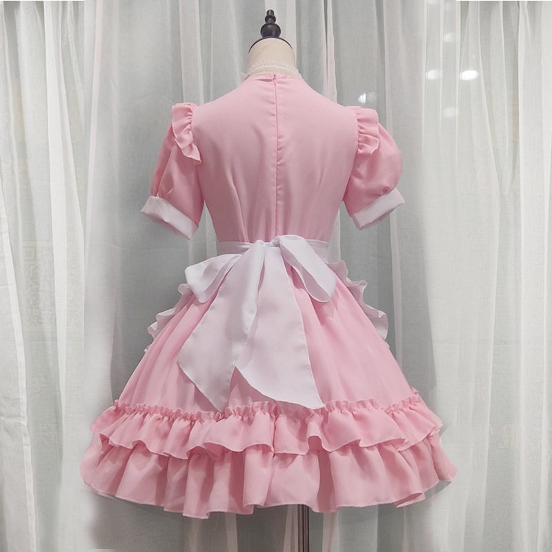 Sexy lolita rosa empregada vestido japonês doce mulher kawaii vestido rpg traje halloween festa cosplay anime kawaii roupas