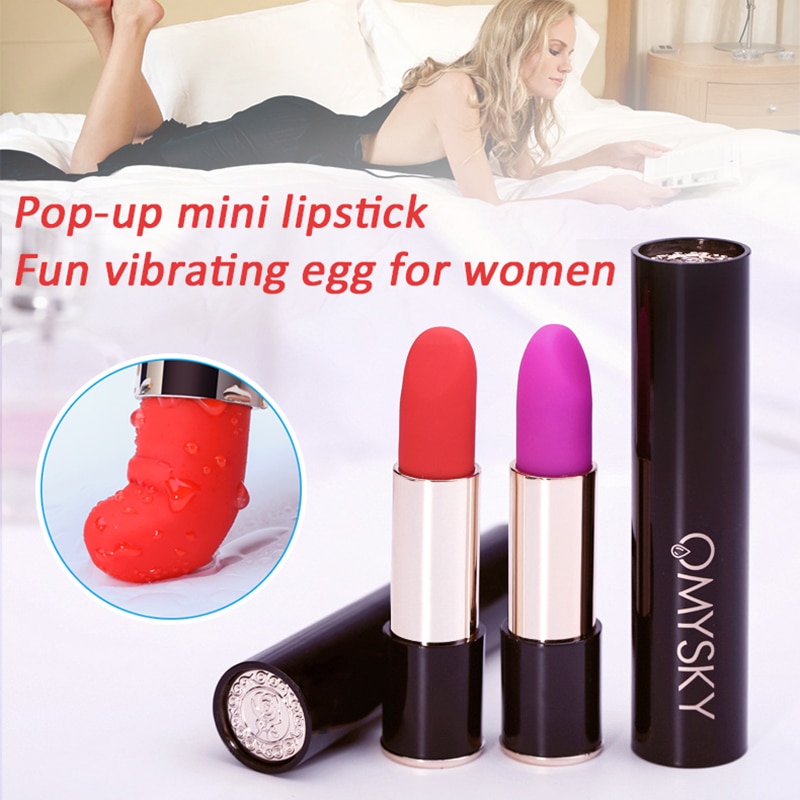 Silicone masturbação massageador vibrador feminino forma de batom vibratório ovo 10 frequência vibração fácil de limpar adultos