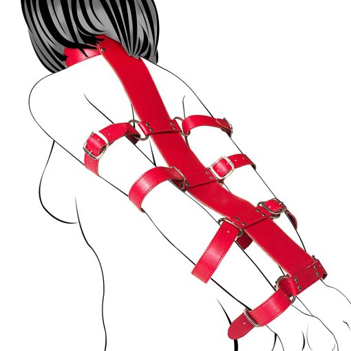 Tlxt colar de pescoço de couro atrás de volta restrição bondage harness strait jacket bdsm arm binder role play produtos para mulher BDSM Bondage