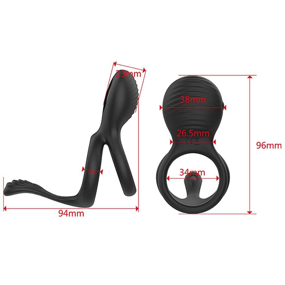 Vibrador duplo do anel do pênis com 7 anéis elásticos do galo da vibração brinquedos sexuais para o homem masculino e os casais jogam o massager da próstata