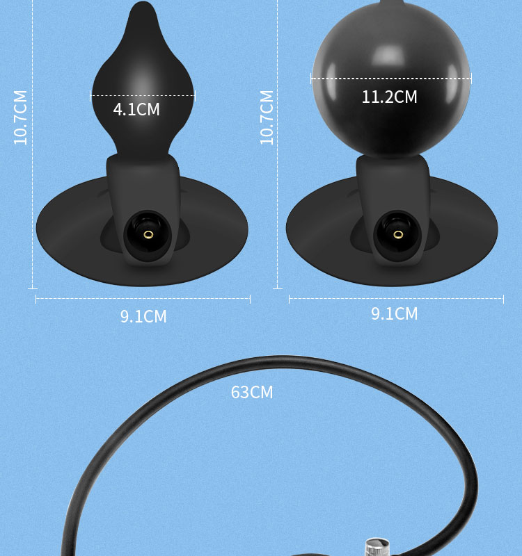 Vibrador anal longo inflável do extensor da tomada da extremidade de 11/16cm com ventosa ou brinquedos do sexo da âncora do silicone buttplug enorme para nádegas