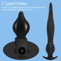 Vibrador anal longo inflável do extensor da tomada da extremidade de 11/16cm com ventosa ou brinquedos do sexo da âncora do silicone buttplug enorme para nádegas Inserção